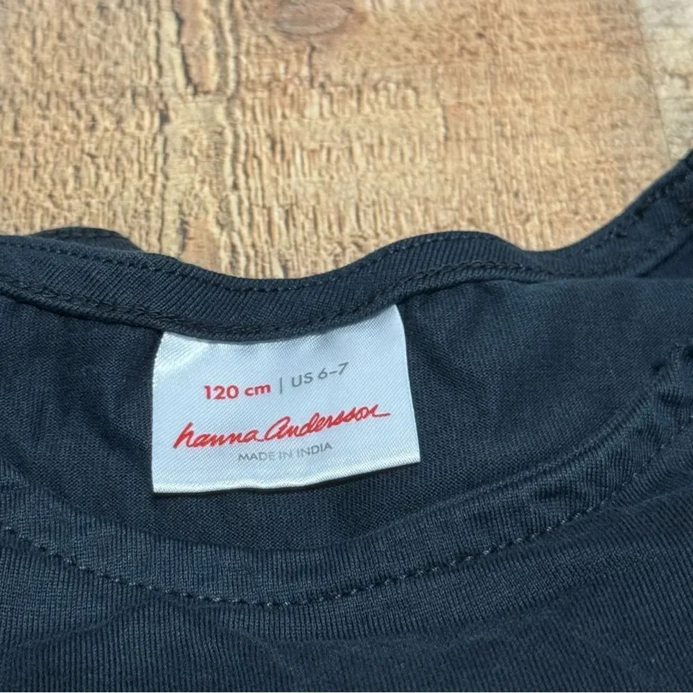 Hanna Andersson Girls Appy Dress Black With Ballet Dancers Size 120 6/7